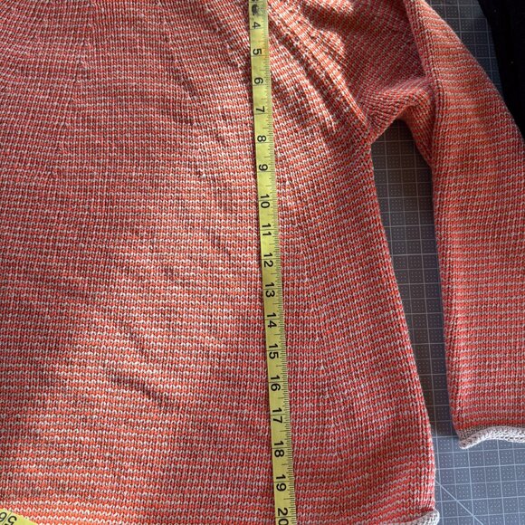 Toast Stripe Linen Cotton Sweater in Ecru/Orange, XS - Picture 5 of 7